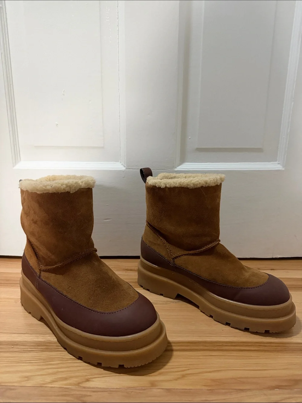 Scotch & Soda Tan Water Repellent Shearling-Lined Winter Boots
